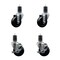 Service Caster 3.5'' Soft Rubber Wheel Swivel 1-5/8'' Expanding Stem Caster Set 2 Brakes, 4PK SCC-EX20S3514-SRS-2-TLB-2-158 - alternate 1